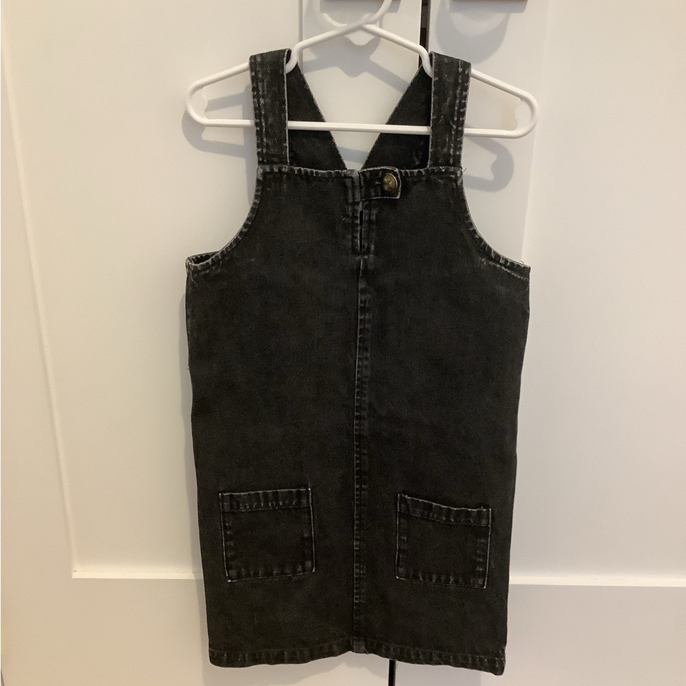Coco Blanc Black Denim Kids Overall Dress size 6